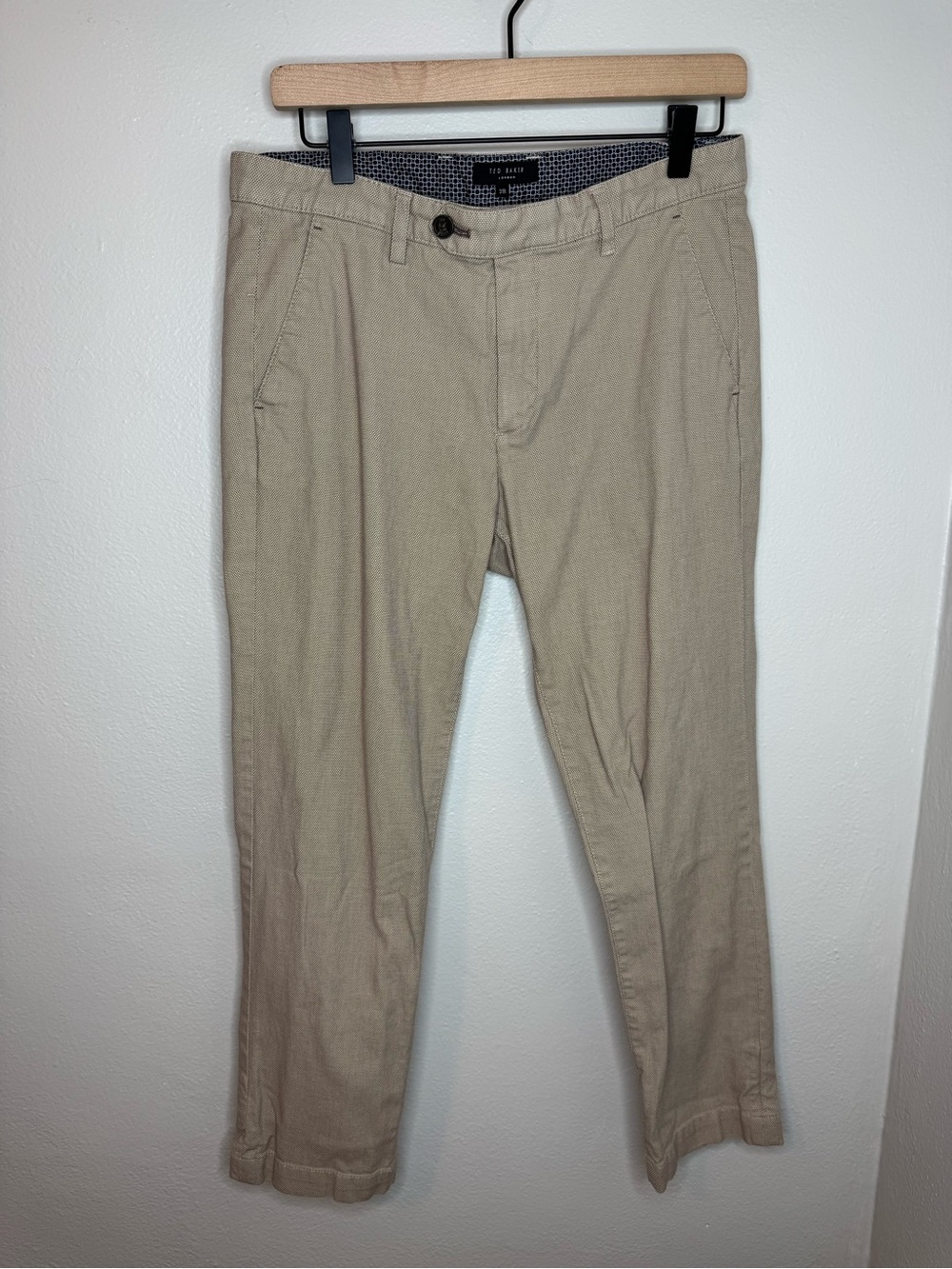 Ted Baker London Slim Fit Textured Chinos Mens Tan Pants